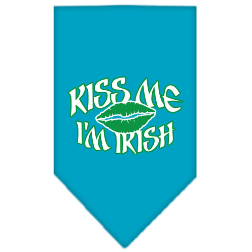 Kiss me I'm Irish Screen Print Bandana Turquoise Large